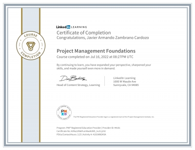 Project Management Foundations - Project Management Institute (PMI)